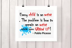School Art Teacher Quote svg, art classroom, Picasso svg Product Image 2