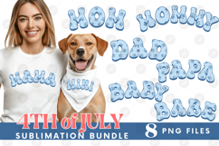 American Mama Papa 4th of July USA Cat Dog Paw DTF Bundle Product Image 1