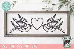 Bird SVG, Bird Heart SVG, Valentines Day SVG, Sparrow SVG Product Image 2
