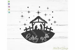 O Holy Night SVG, Round Christmas Sign SVG Product Image 2