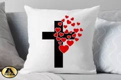 Valentines Heart Cross SVG Jesus SVG Faith SVG Christian SVG Product Image 3