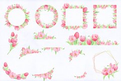 Pink Tulip Collection. Watercolor Product Image 4