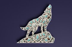 Animal laser cut file - Wolf Mandala Product Image 1