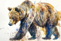 Grizzly Bear Watercolor Background Wallpaper Product Image 1