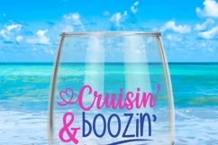 Cruisin' & boozin' SVG | Vacation cruise cut file Product Image 3