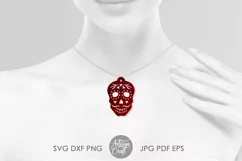 Skull earrings SVG, Laser cut file, Day of the dead Product Image 3