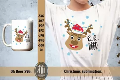 Christmas Deer svg| Oh Deer SVG| Christmas quotes SVG Product Image 2