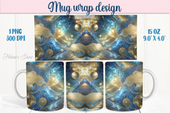 Abstract cosmic sky mug wrap 15 oz sublimation designs png Product Image 1