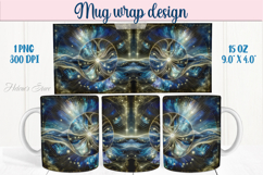 Abstract cosmic sky mug wrap 15 oz sublimation designs png Product Image 1