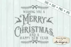 Merry Christmas Happy New Year Reindeer SVG DXF Files Product Image 2