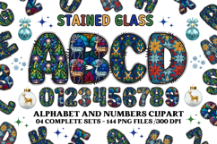 Christmas Alphabet png clipart, christmas doodle letters Product Image 1