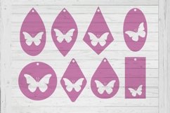 Butterfly earrings template svg dxf png ai files Product Image 1