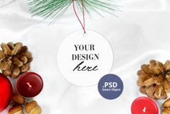 Round Ornament Mockup PSD, Sublimation Ornament Mockup PNG Product Image 1