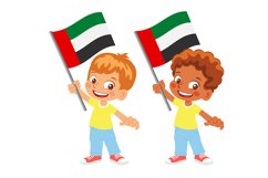 united arab emirates flag in hand set Product Image 1