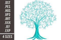 Family Tree Embroidery. Tree of life Redwork Product Image 1