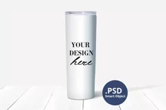 Skinny Tumbler mockup, Minimalist 20oz tumbler mockup PSD Product Image 1