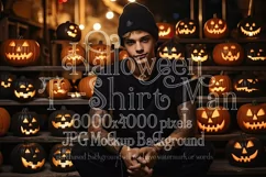 Halloween T-Shirt Mockup Male, Black T-Shirt Mockup, d4 Product Image 1