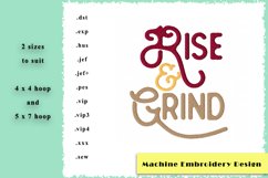 "Rise and Grind" Machine Embroidery Design 2 sizes Product Image 1