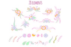 Doodle Floral Clipart Product Image 3