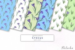 Crocus. Watercolor seamless pattern Product Image 1