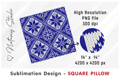 2 Cozy Christmas Knitted Designs - Sublimation Square Pillow Product Image 6