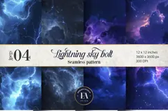 Lightning Bolt Digital paper, Thunderstorm pattern Product Image 1