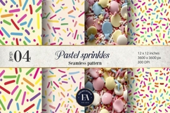 Pastel Sprinkles digital paper | Colorful Rainbow Sprinkles Product Image 1
