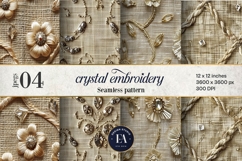 Crystal Embroidery Texture | Luxury Beaded Fabric Pattern Product Image 1