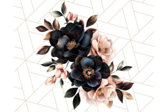 Gothic Floral PNG, Dark Aesthetic Flowers Clipart Print Product Image 3