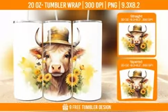Highland Cow Tumbler Designs, Sublimation Wrap Product Image 1