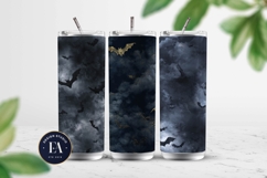 Bats Night Sky Pattern, Dark Gothic Bat Seamless Paper Product Image 2