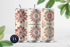 Rustic Retro Floral Block Print | Geometric Floral Pattern Product Image 2