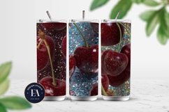 Glitter Coquette Cherry Pattern | Sparkly Glam Texture Paper Product Image 2