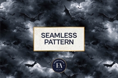 Bats Night Sky Pattern, Dark Gothic Bat Seamless Paper Product Image 3