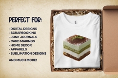 Matcha Tiramisu Clipart 4 PNG Product Image 3