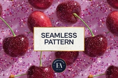 Glitter Coquette Cherry Pattern | Sparkly Glam Texture Paper Product Image 3