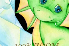 Dragon Clipart PNG. seamless pattern JPG. Watercolour animal Product Image 2
