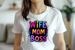 WIFE MOM BOSS clipart | Mothers day Sublimation design png Product Image 3