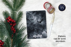 Bats Night Sky Pattern, Dark Gothic Bat Seamless Paper Product Image 4