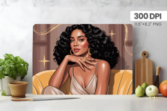 Afro Girl/Woman Melanin braided hair Cutting Board PNG Desig Product Image 1