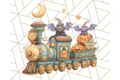 Creepy Carnival Halloween Clipart PNG with Hayride Art Product Image 3