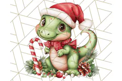 Christmas Dinosaur PNG Clipart, Cute Dino Holiday Art Png Product Image 3