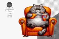 Lazy cat clipart, Cat clipart, Funny clipart Product Image 1
