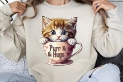 Valentines Day Kitty Cups Clipart PNG Product Image 1