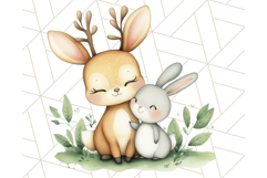 Cute Animal Friends Clipart PNG, Whimsical Spring Animal Duo Product Image 3