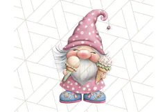 Ice Cream Gnome Clipart PNG Summer Dessert Art, Summer Gnome Product Image 3