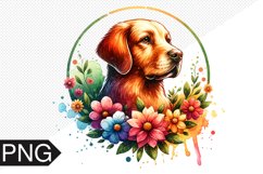 Dog Flowers Sublimation - Dog Clipart PNG Design Product Image 1