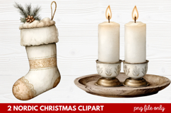 2 Nordic Christmas Clipart | Scandinavian Holiday PNG Product Image 1