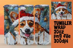 Winter Peeking Dog Tumbler Wrap Festive Christmas 20oz Product Image 1