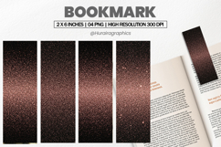 Rose Gold Glitter Bookmarks PNG, Bookmark Sublimation Product Image 1